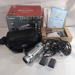 Canon Optura 20 Digital Video Camcorder MiniDV SD 16x 320x Silver Semi Working